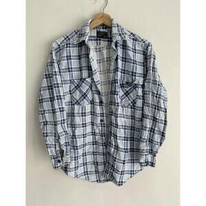 Vintage Jc Penney Plaid Flannel Shirt button uo